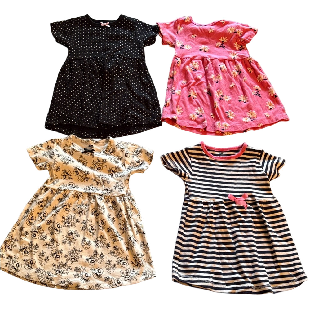 Hudson Baby HB Lot Of 4 Dresses Size 24 Months Floral Stripes Polka Dots